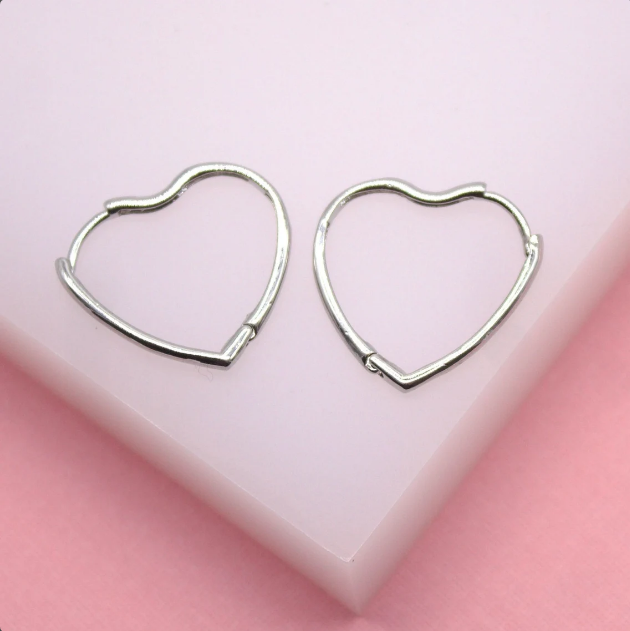 18K Gold Filled Heart Shaped Earrings | Curved Heart Shaped Huggies (L237)