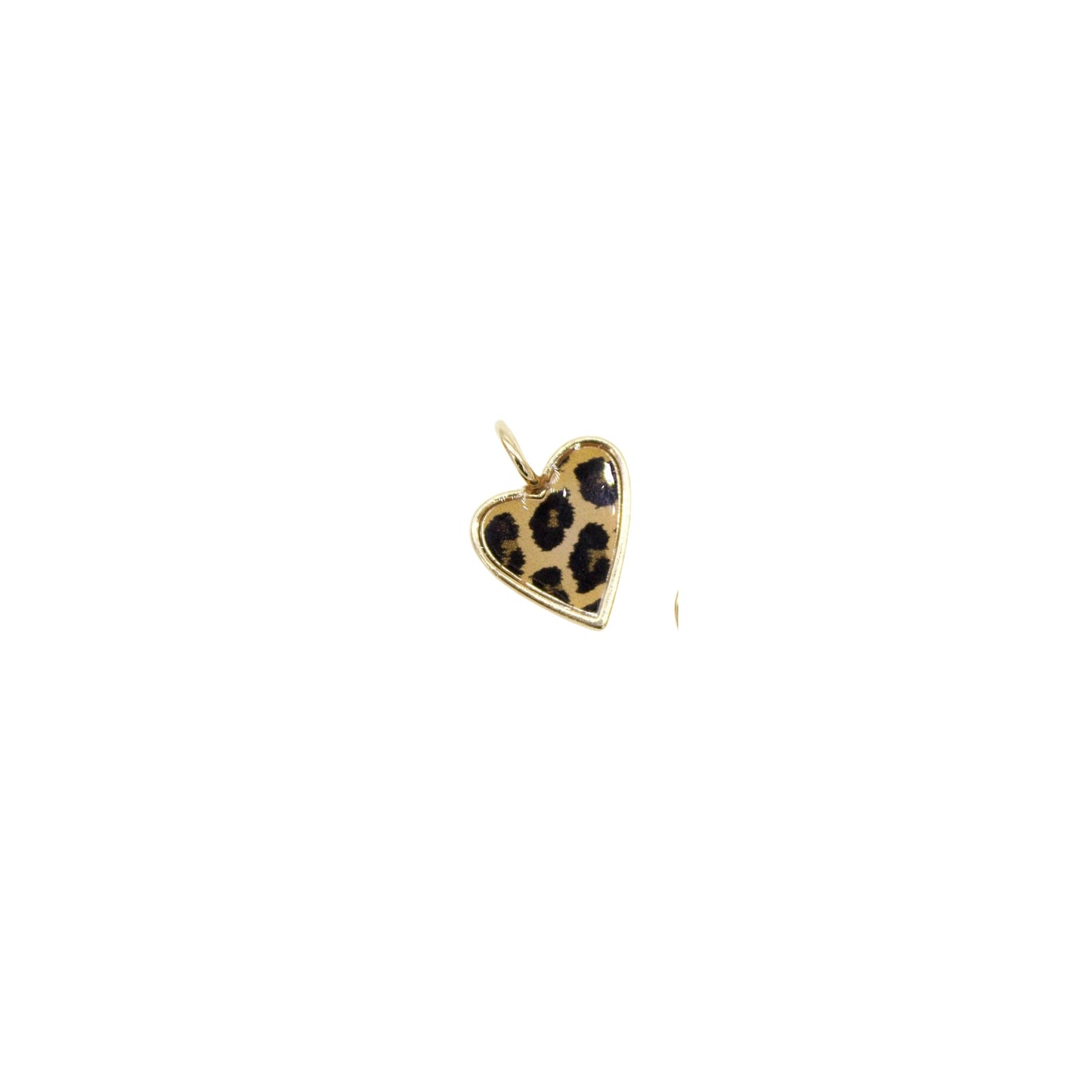 18K Gold Filled Zebra, Cheetah, Leopard, Dalmatian Print Heart Pendant (A3)
