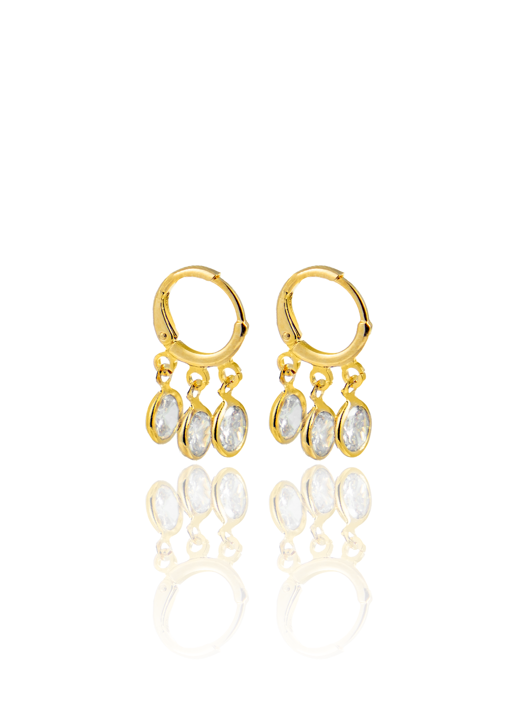 CZ Teardrop Dangle Earrings
