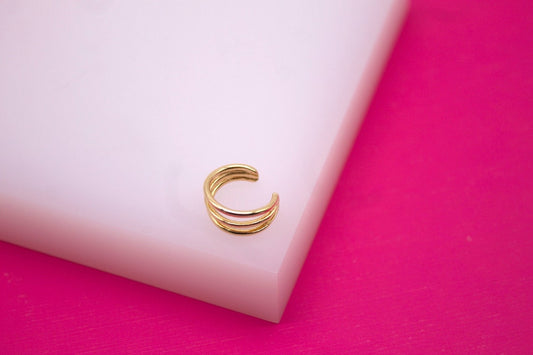 Gold Filled Triple Layer Ear Cuff Earrings (L177)