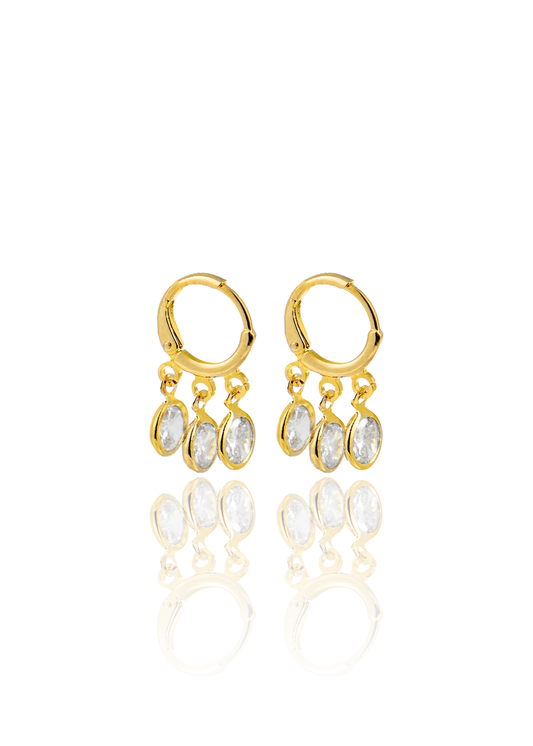 CZ Teardrop Dangle Earrings